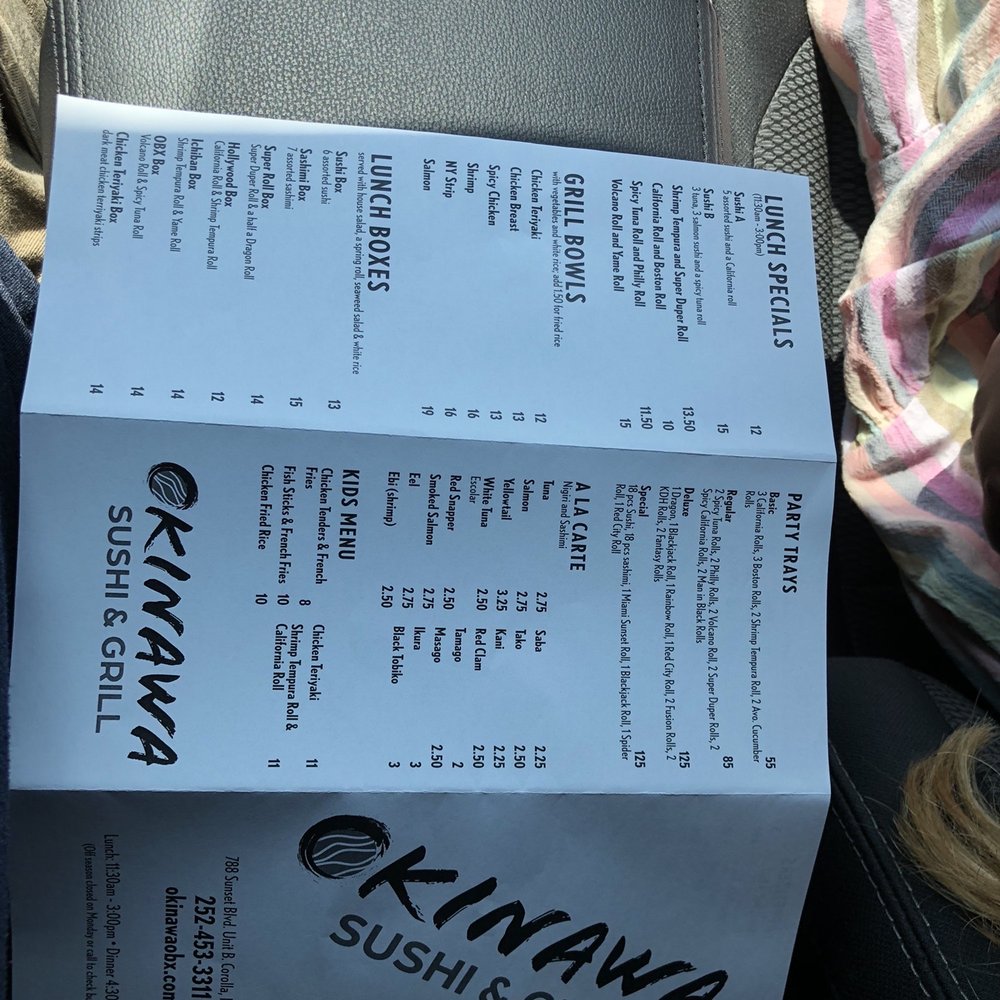 Okinawa Sushi & Grill - Menu - Japanese Near Me - Corolla, North Carolina