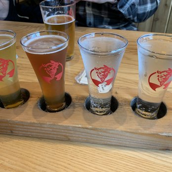 Buffalo Creek Brewing - Left to right: Angellic Helles, Cherry Rasp, Mango Habanero cider, Raspberry Lime cider - Breweries Near Me - Long Grove, Illinois Buffalo Creek Brewing - Left to right: Angellic Helles, Cherry Rasp, Mango Habanero cider, Raspberry Lime cider - Breweries Near Me - Long Grove, Illinois