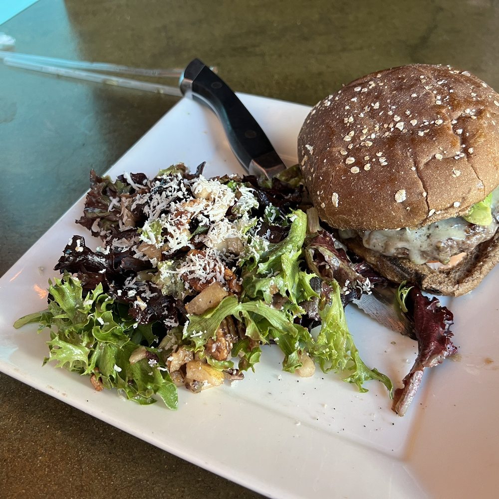 TruFire - Akaushi Burger - I subbed for a Wheat Bun and did the fig salad - New American Near Me - Frisco, Texas TruFire - Akaushi Burger - I subbed for a Wheat Bun and did the fig salad - New American Near Me - Frisco, Texas