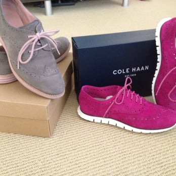 Cole Haan - LunarGrand Wingtip in Stormcloud (left) & ZeroGrand Wing Oxford in Amorosa (right) - Shoe Stores Near Me - Los Angeles, California Cole Haan - LunarGrand Wingtip in Stormcloud (left) & ZeroGrand Wing Oxford in Amorosa (right) - Shoe Stores Near Me - Los Angeles, California