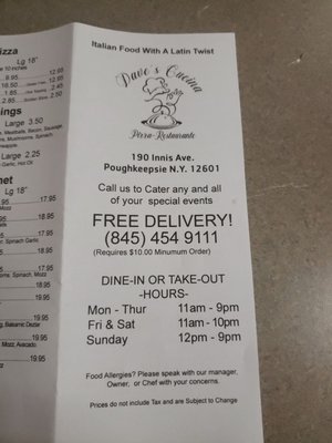 Menu photo 4 Dave's Cucina Poughkeepsie, NY