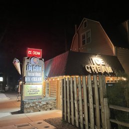 Exterior outside entrance of Log Cabin Ice Cream & Coffee - Kings Beach, California Exterior outside entrance of Log Cabin Ice Cream & Coffee - Kings Beach, California