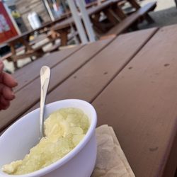 FREEZE! Ice and Cream - Amazing! House made custard with vanilla bean & apple celery granita