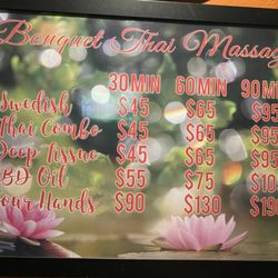 Bouquet Thai Massage - Price update for 2024.