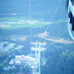 Riding up the lines (not for those with a fear of heights!)