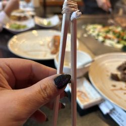 Masa Hibachi Steakhouse & Sushi - Makeshift kids chopsticks !!