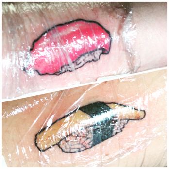 Bee Tattoo - Sushi rolls to commemorate a family trip! - Tattoo Near Me - Chicago, Illinois