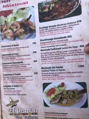 Menu photo 1 El Patron Puerto Vallarta, JAL Menu photo 1 El Patron Puerto Vallarta, JAL