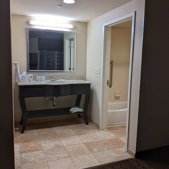 Hampton Inn & Suites Yonkers - Vanity, sink, and hair dryer - Hotels Near Me - Yonkers, New York Hampton Inn & Suites Yonkers - Vanity, sink, and hair dryer - Hotels Near Me - Yonkers, New York