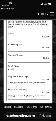 Menu photo 2 Hatch Cantina Seattle, WA