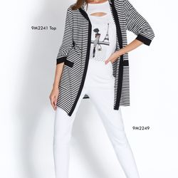 Stephanie's Beautique - Christ's favorite jacket in the house...  fun simple stripes over your fun tee and jeans...