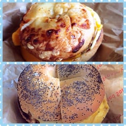 Asiago and poppy seed bagel