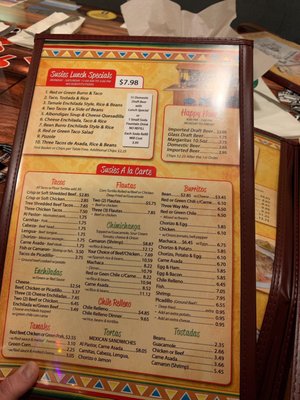 Menu photo 5 Susie's Mexican Cafe and Lounge Tempe, AZ