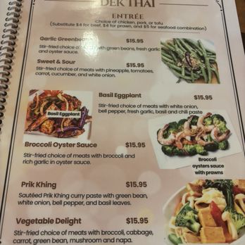 Dek Thai Restaurant - Menu - Thai Near Me - Burien, Washington