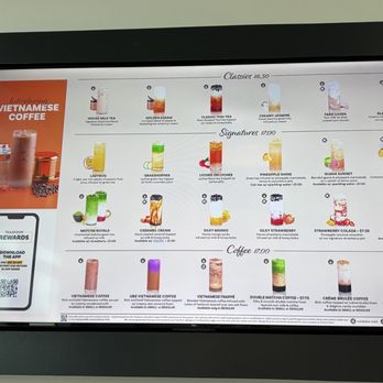 Teaspoon - Menu - A menu board from a Vietnamese coffee shop lists drinks including traditional and signature beverages, with prices and descriptions. - Bubble Tea Near Me - Cedar Park, Texas