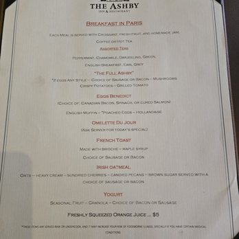 Ashby Inn & Restaurant - Breakfast - New American Near Me - Paris, Virginia