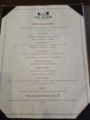 Menu photo 1 Ashby Inn & Restaurant Paris, VA