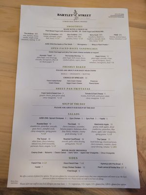 Menu photo 1 Bartlet Street Andover, MA