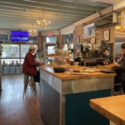 Peak State Fit - An unexpected coffee shop inside a bike shop - so European!