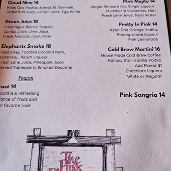 The Pink Elephant - Drunk menu part 1 - American Near Me - Boca Grande, Florida The Pink Elephant - Drunk menu part 1 - American Near Me - Boca Grande, Florida