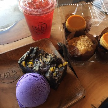 Cafe 86 - (Halo-Halo bread pudding, banana-q cheesecake, ube butter bar, & ube/flan cupcake) Say hello to your frequent customers - Desserts Near Me - Artesia, California Cafe 86 - (Halo-Halo bread pudding, banana-q cheesecake, ube butter bar, & ube/flan cupcake) Say hello to your frequent customers - Desserts Near Me - Artesia, California