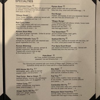 Keo - Menu - Thai Near Me - Broken Arrow, Oklahoma