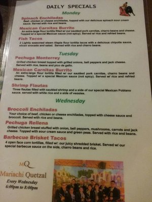 Menu photo 6 El Matador Restaurant Denton, TX