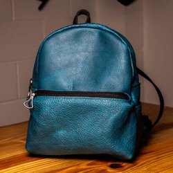 Grommet's Leathercraft - Cobalt Blue Bison Mini Backpack