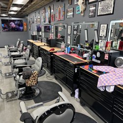 Barber stations.
