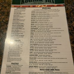 Kodiak Jax - Menu as of June 2021