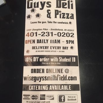 Wise Guys Deli - Menu - Pizza Near Me - Smithfield, Rhode Island