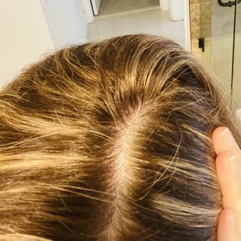 Dirty Blonde Salon - Top part where the base abs highlights don't blend - Hair Stylists Near Me - Boca Raton, Florida