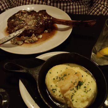 HG Bistro - Bleu cheese covered tomahawk and lobster mash - New American Near Me - Puyallup, Washington