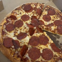 Pepperoni pizza with extra sauce