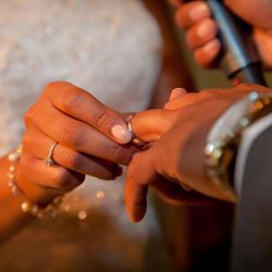 Kim Rix Photography - The wedding ring exchange during the wedding ceremony. 
Image by Kim Rix Photography.