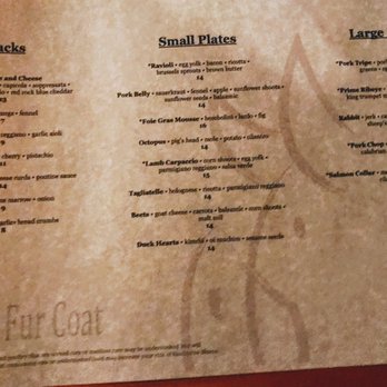 Pig in a Fur Coat - Menu - New American Near Me - Madison, Wisconsin