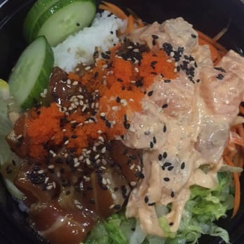 Poké-Man Truck - Shoyu ginger salmon and spicy mayo salmon poké. Yumm! Fresh and delicious! Highly recommended. - Food Trucks Near Me Poké-Man Truck - Shoyu ginger salmon and spicy mayo salmon poké. Yumm! Fresh and delicious! Highly recommended. - Food Trucks Near Me