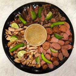 Ruiz Custom Meats - Beef Fajita, Chicken Fajita and Sausage Platter.