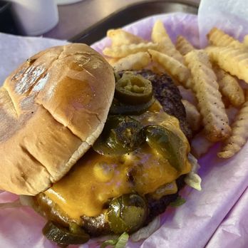 Fredericksburgers - Double meat double cheese with jalapeños - Burgers Near Me - San Antonio, Texas Fredericksburgers - Double meat double cheese with jalapeños - Burgers Near Me - San Antonio, Texas