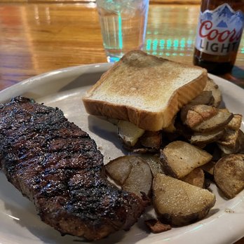 Ludlow’s Steakhouse - Strip w/Texas toast and fried potatoes - Bars Near Me - Corydon, Iowa Ludlow’s Steakhouse - Strip w/Texas toast and fried potatoes - Bars Near Me - Corydon, Iowa