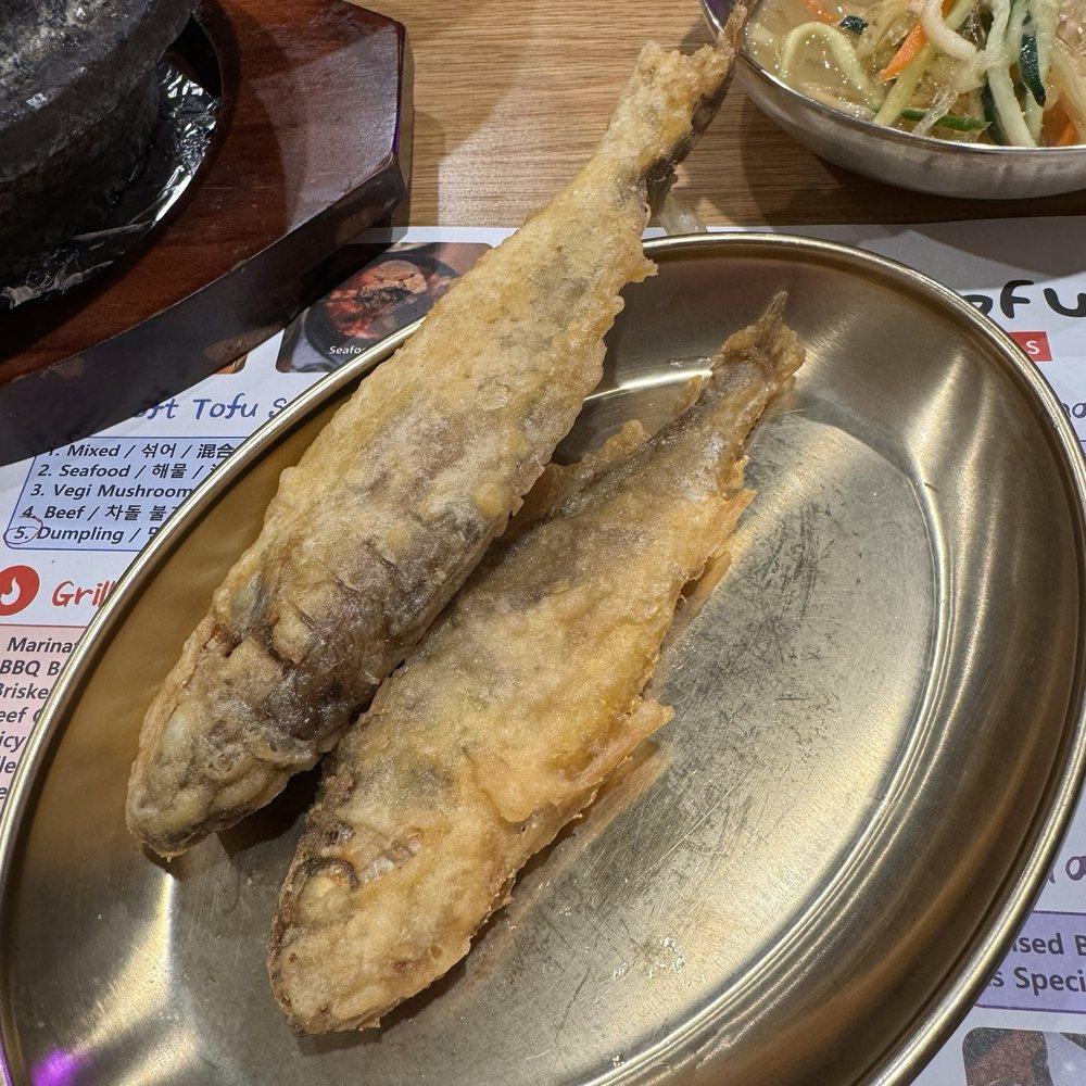 Its Tofu - Complimentary side of fried fish that comes with each order of tofu soup - Korean Near Me - Irvine, California