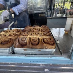 Cinnamon Rolls awaiting their frosting-Carmichael Farmers Market Cinnamon Rolls awaiting their frosting-Carmichael Farmers Market