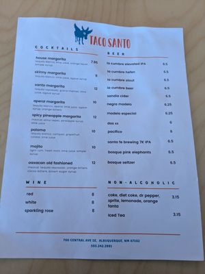 Menu photo 1 Taco Santo Albuquerque, NM