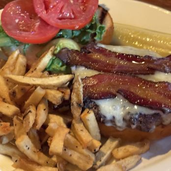 David's Restaurant - Angus burger with bacon and fries - New American Near Me - Portland, Maine