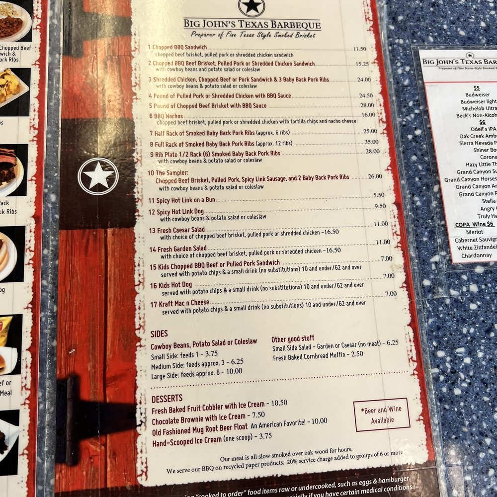 Big John's Texas BBQ - Menu - Barbeque Near Me - Page, Arizona Big John's Texas BBQ - Menu - Barbeque Near Me - Page, Arizona