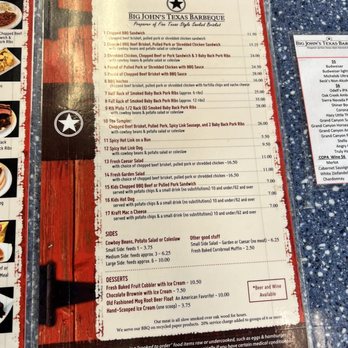 Big John's Texas BBQ - Menu - Barbeque Near Me - Page, Arizona Big John's Texas BBQ - Menu - Barbeque Near Me - Page, Arizona