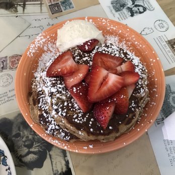 Short Stack Eatery - The legendary sweet potato oatmeal short stack with fresh strawberries and marscapone. - Breakfast & Brunch Near Me - Madison, Wisconsin