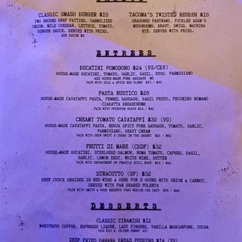 Manuscript - Menu - Cocktail Bars Near Me - Tacoma, Washington