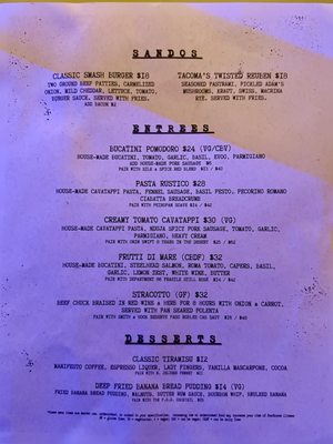 Menu photo 5 Manuscript Tacoma, WA