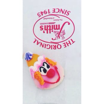 Smith's Bakeries - Yum yum! Clown cookie! Just as good as the happy face cookie! - Donuts Near Me - Bakersfield, California Smith's Bakeries - Yum yum! Clown cookie! Just as good as the happy face cookie! - Donuts Near Me - Bakersfield, California